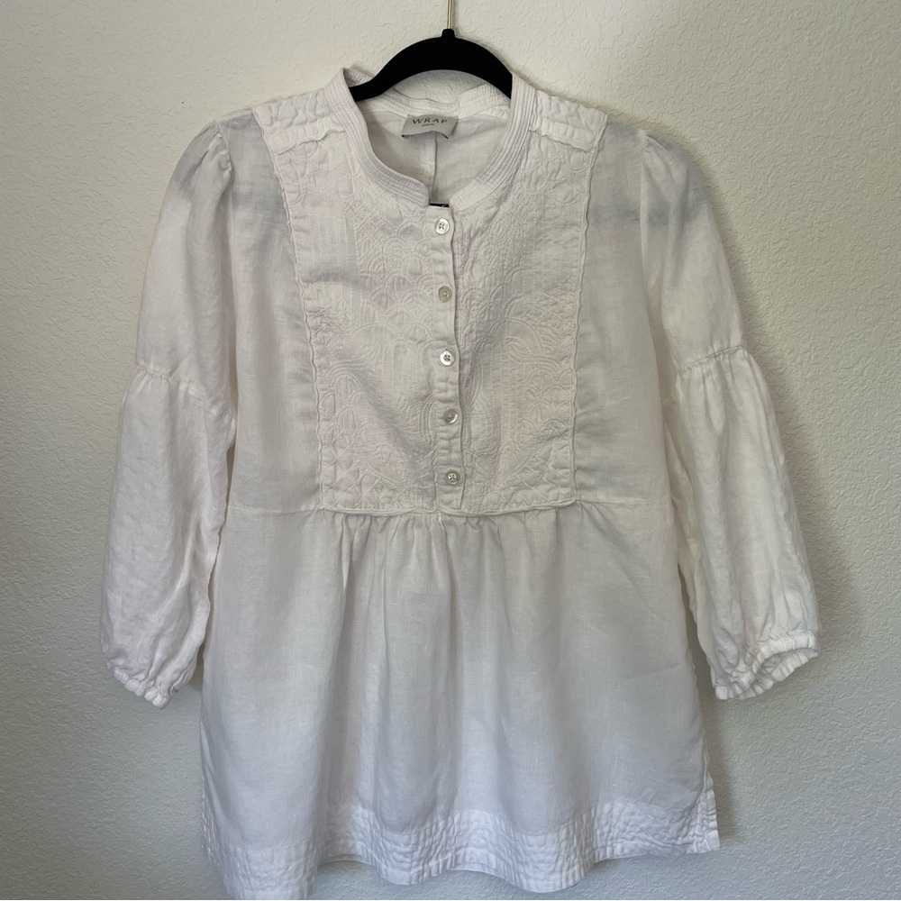 Wrap London Cream Embroidered Top, Size 6